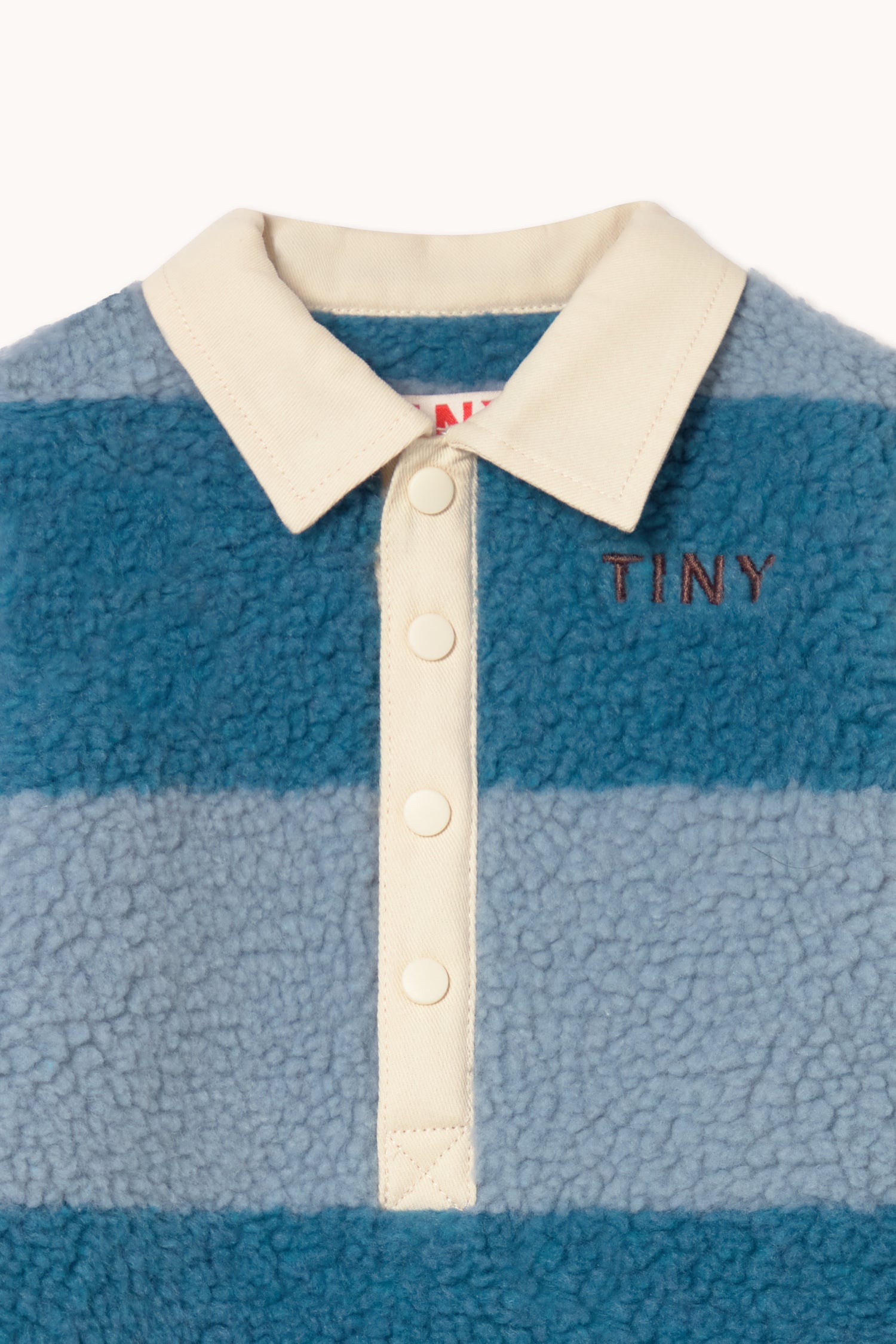 Tiny Cottons Blue Stripes Sherpa One Piece - Denim Blue