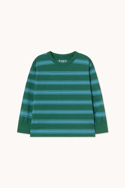 Tiny Cottons Retro Stripes Sleeve Tee - Dark Green
