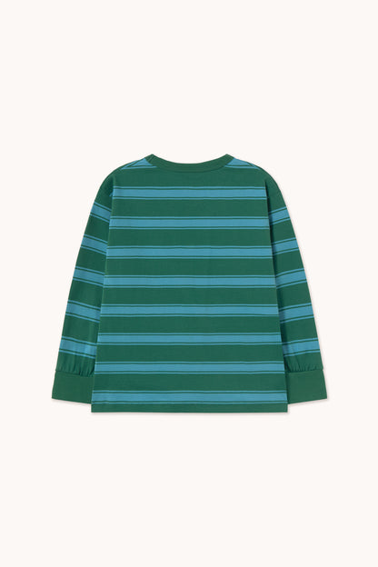 Tiny Cottons Retro Stripes Sleeve Tee - Dark Green