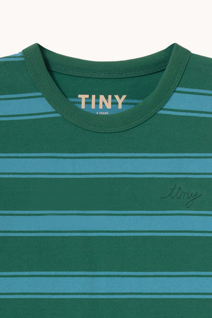 Tiny Cottons Retro Stripes Sleeve Tee - Dark Green