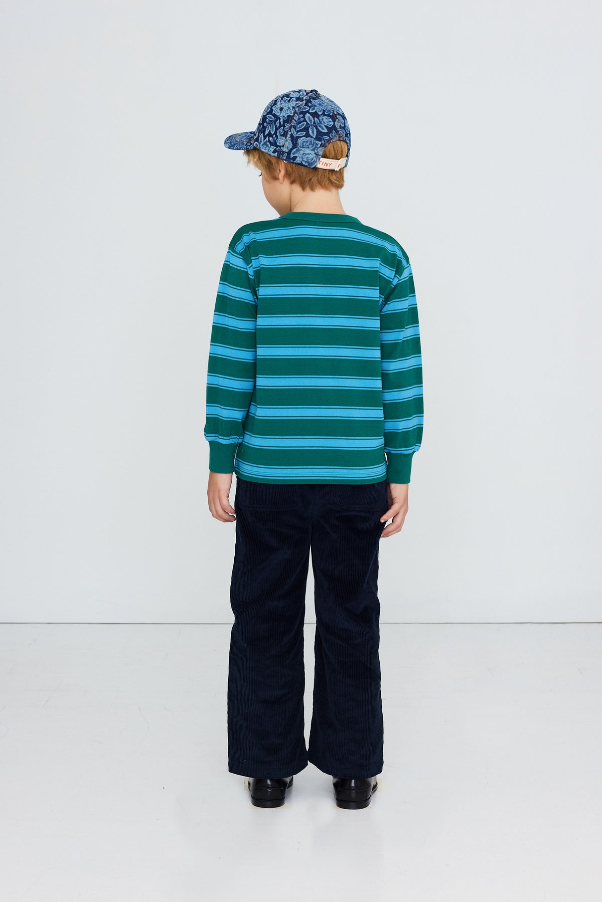 Tiny Cottons Retro Stripes Sleeve Tee - Dark Green