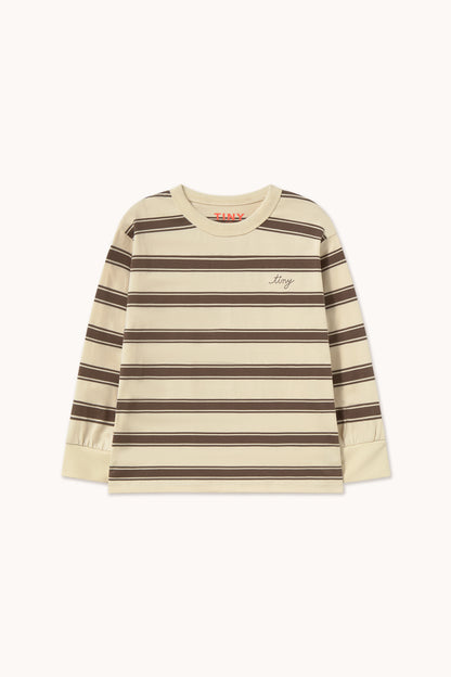 Tiny Cottons Retro Stripes Sleeve Tee - Cacao