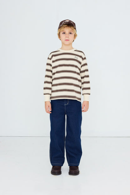 Tiny Cottons Retro Stripes Sleeve Tee - Cacao