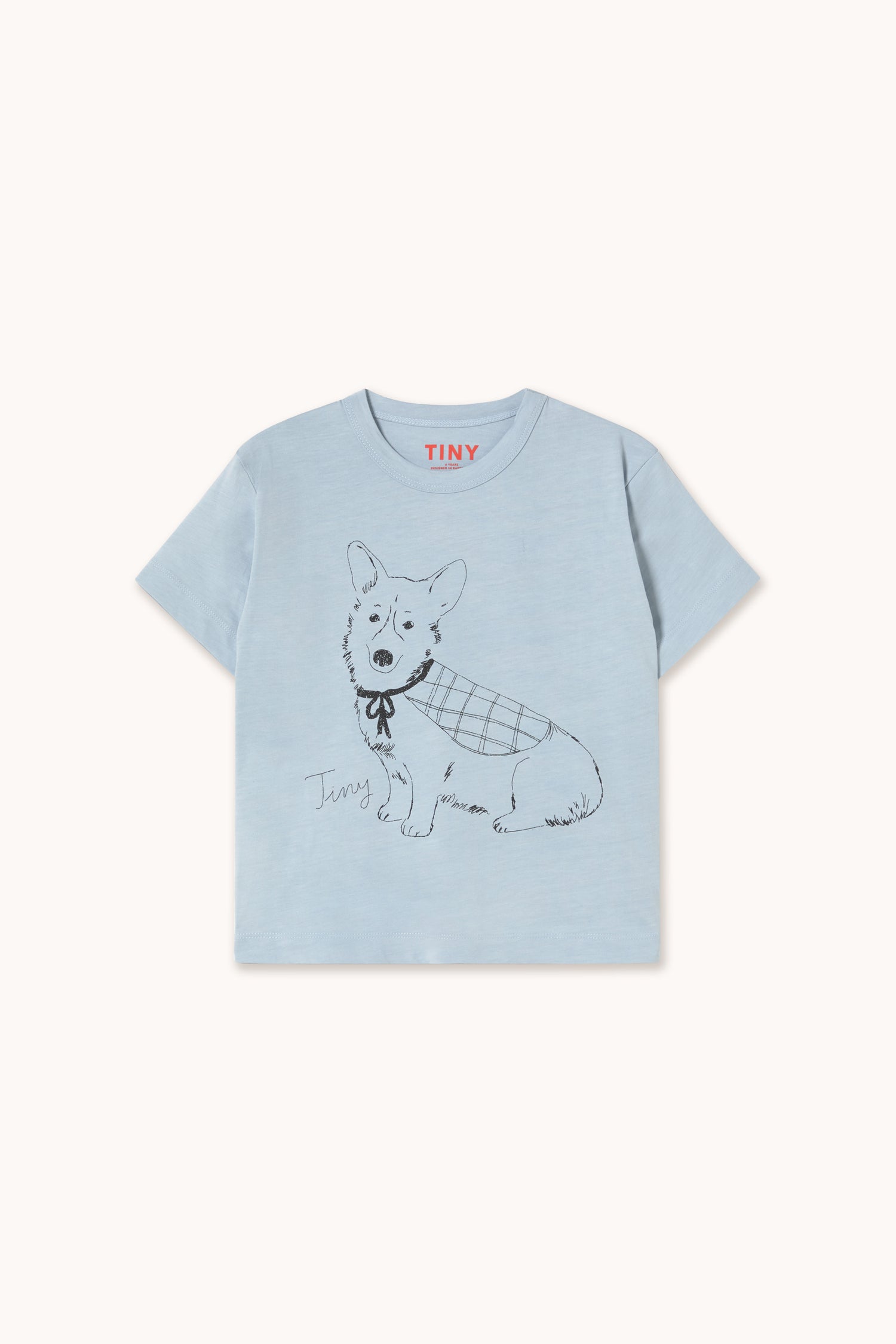 Tiny Cottons Tiny Corgi Graphic Tee - Washed Blue