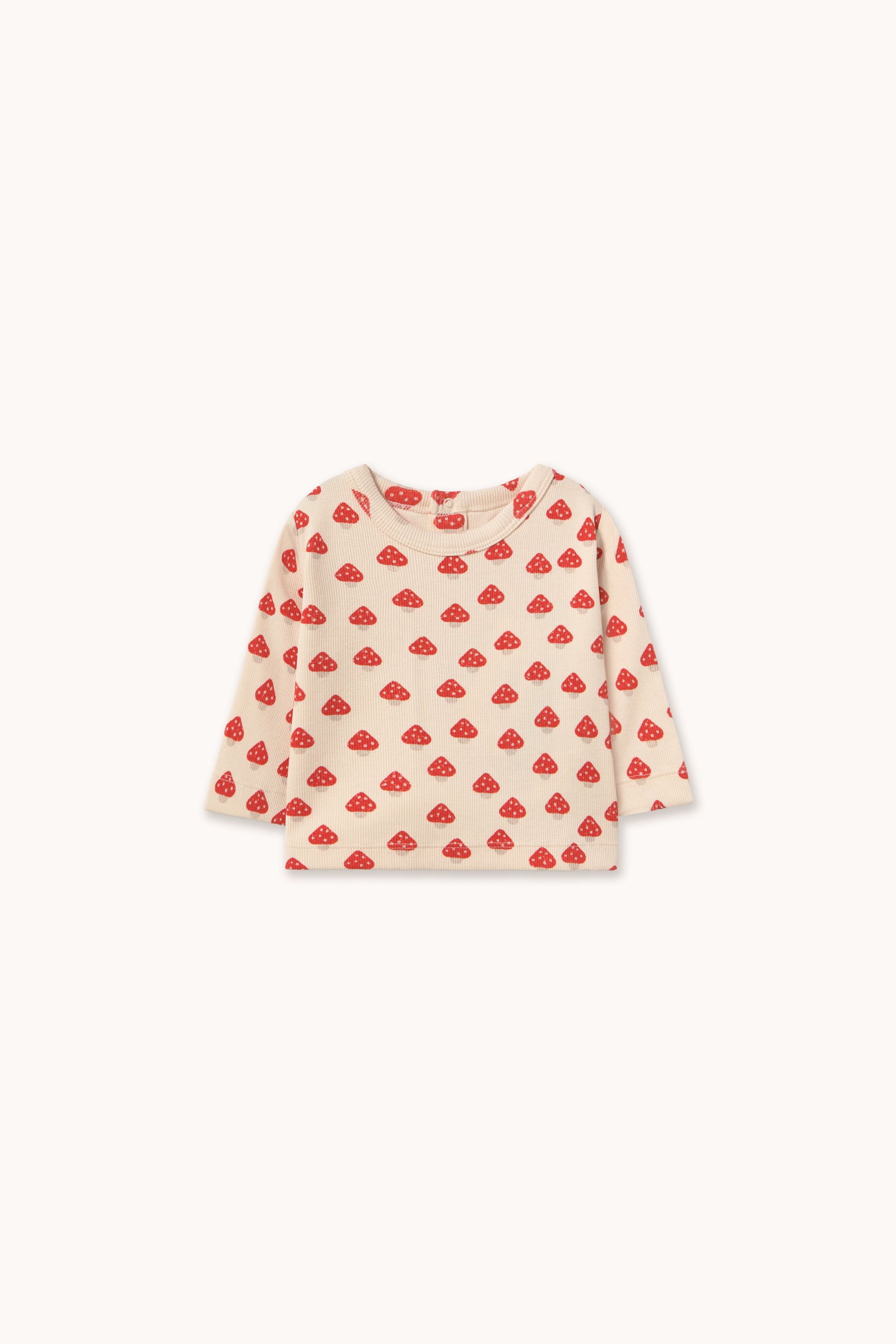 Tiny Cottons Mini Mushrooms Aop Rib Baby Tee - Ivory