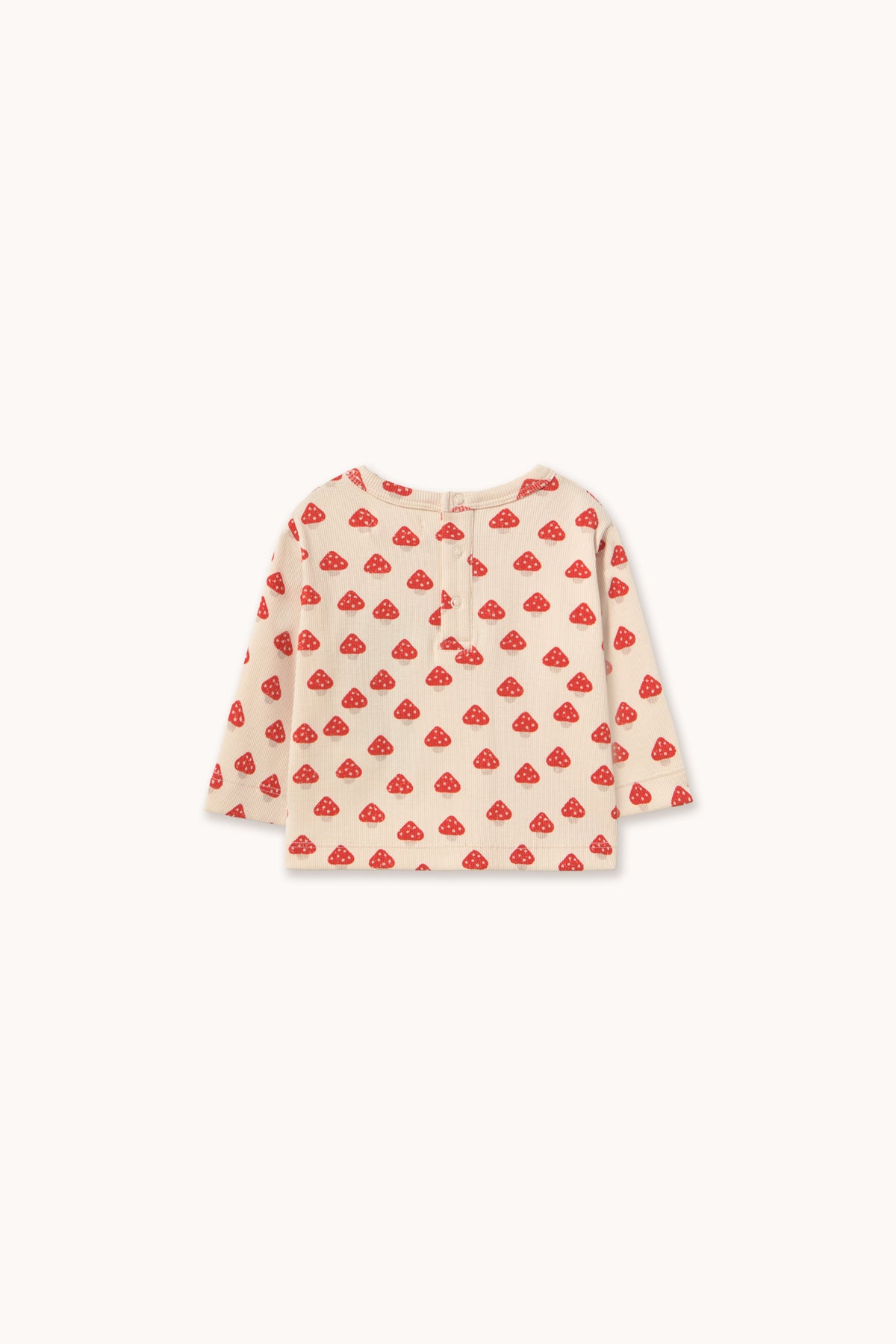 Tiny Cottons Mini Mushrooms Aop Rib Baby Tee - Ivory