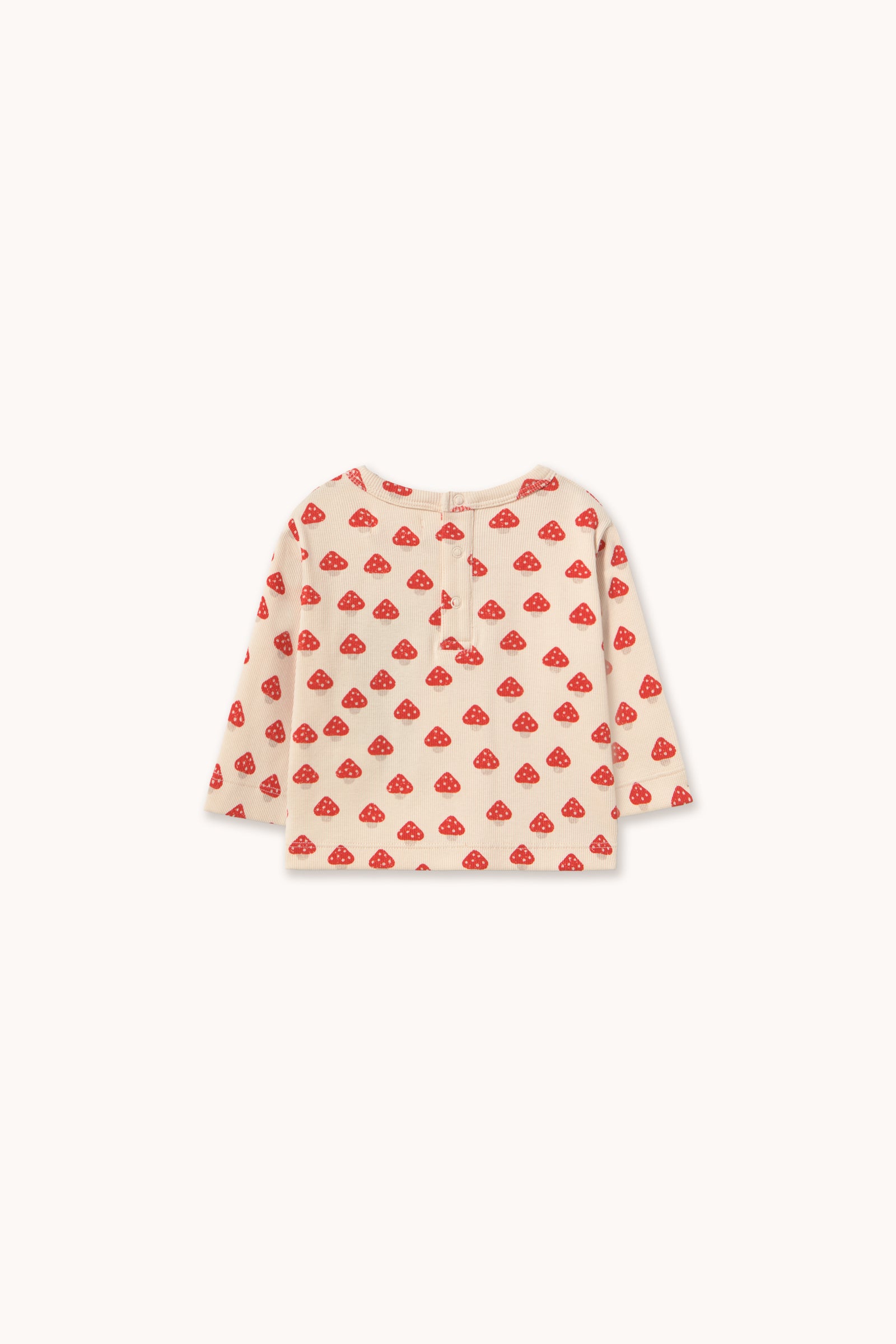 Tiny Cottons Mini Mushrooms Aop Rib Baby Tee - Ivory