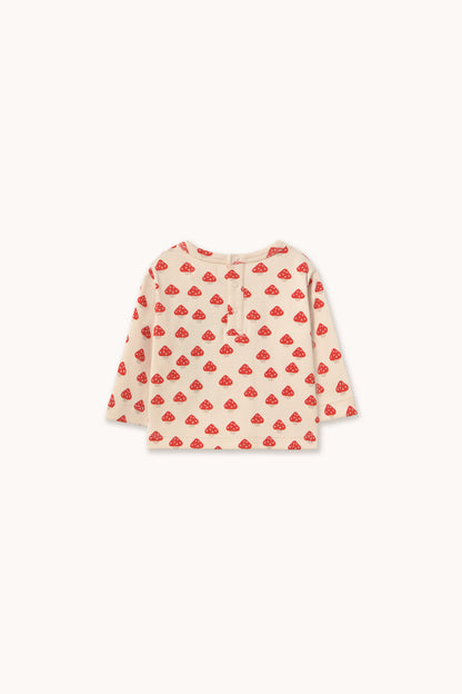 Tiny Cottons Mini Mushrooms Aop Rib Baby Tee - Ivory