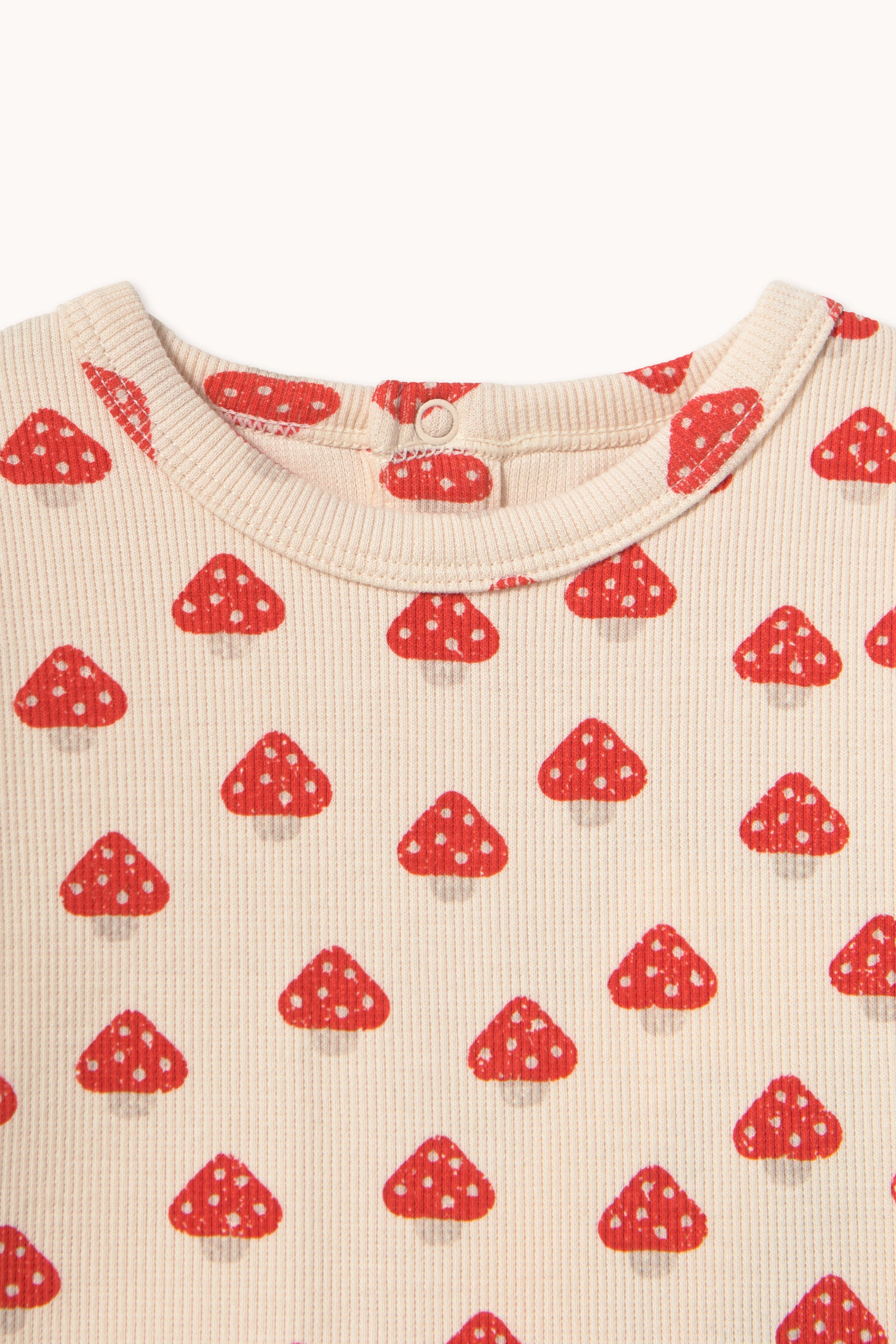 Tiny Cottons Mini Mushrooms Aop Rib Baby Tee - Ivory