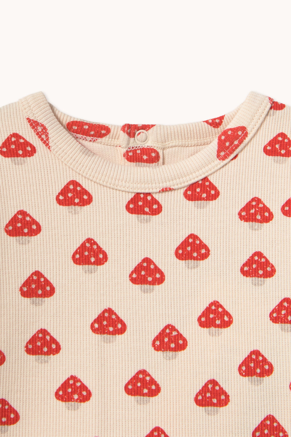 Tiny Cottons Mini Mushrooms Aop Rib Baby Tee - Ivory