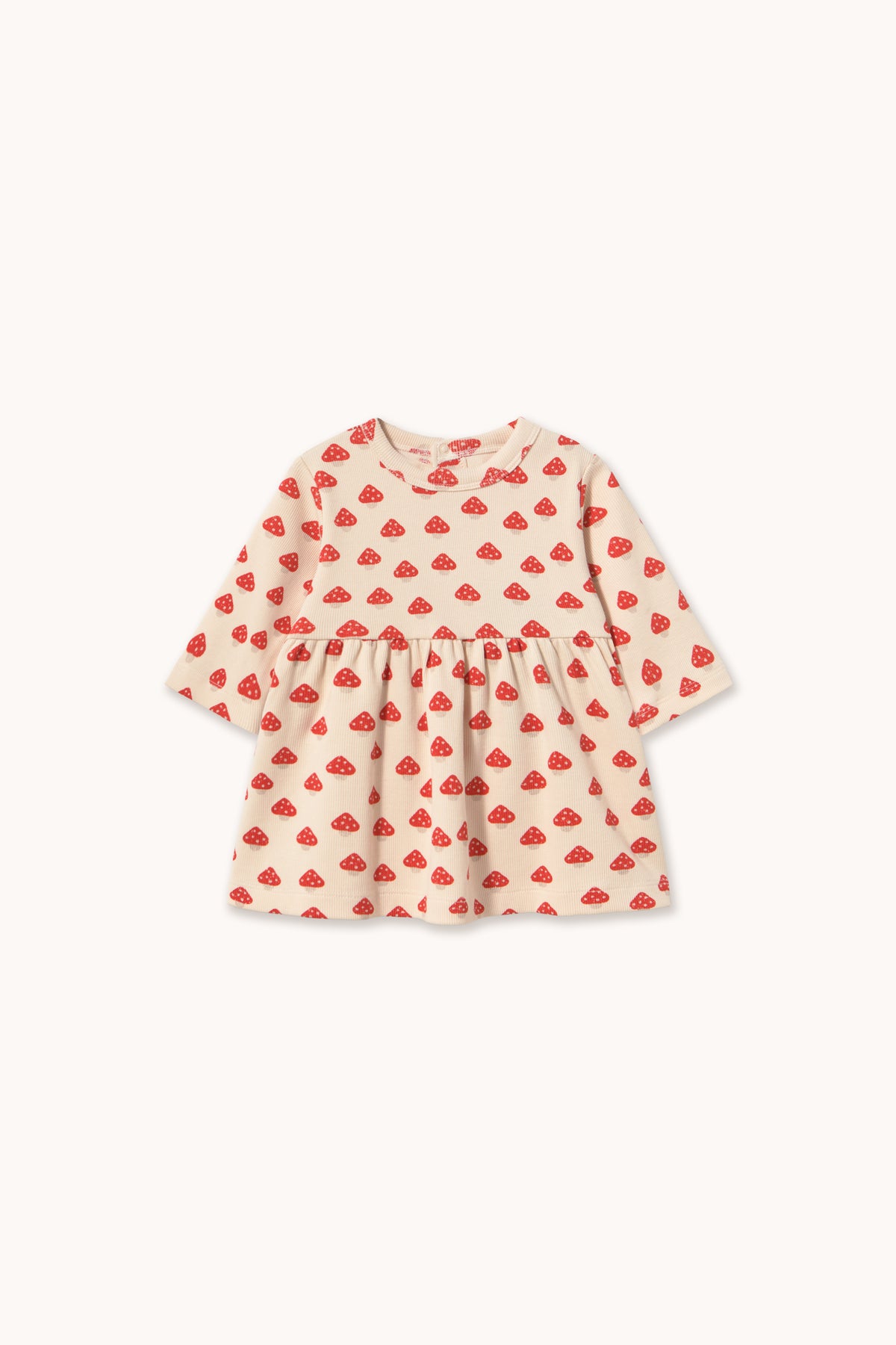 Tiny Cottons Mini Mushrooms Rib Baby Dress - Ivory