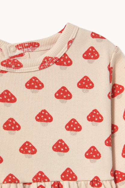 Tiny Cottons Mini Mushrooms Rib Baby Dress - Ivory