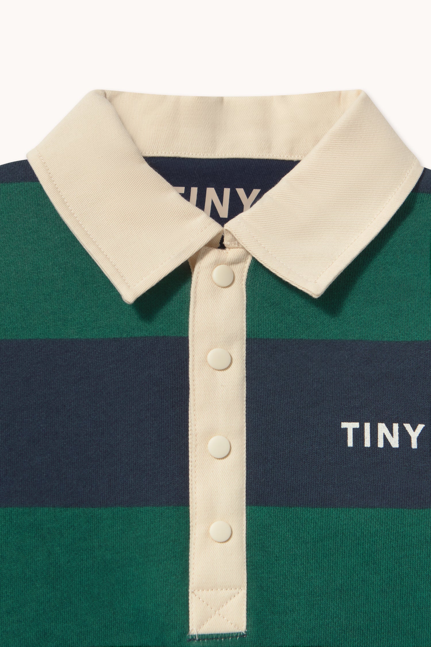 Tiny Cottons Navy Stripes Polo Sweatshirt - Dark Green