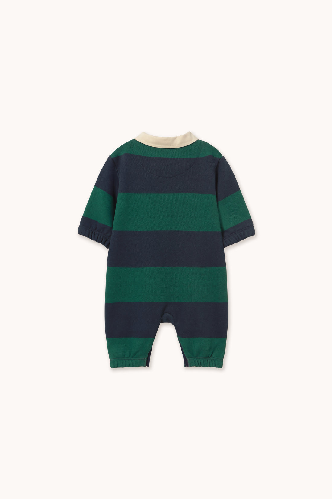 Tiny Cottons Navy Stripes Polo One Piece - Dark Green