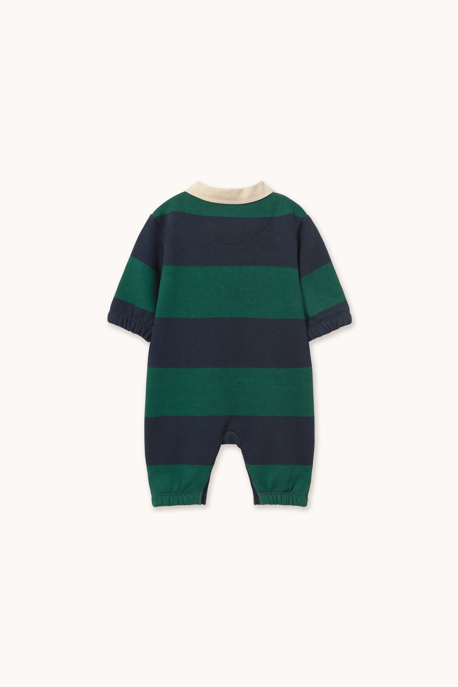 Tiny Cottons Navy Stripes Polo One Piece - Dark Green