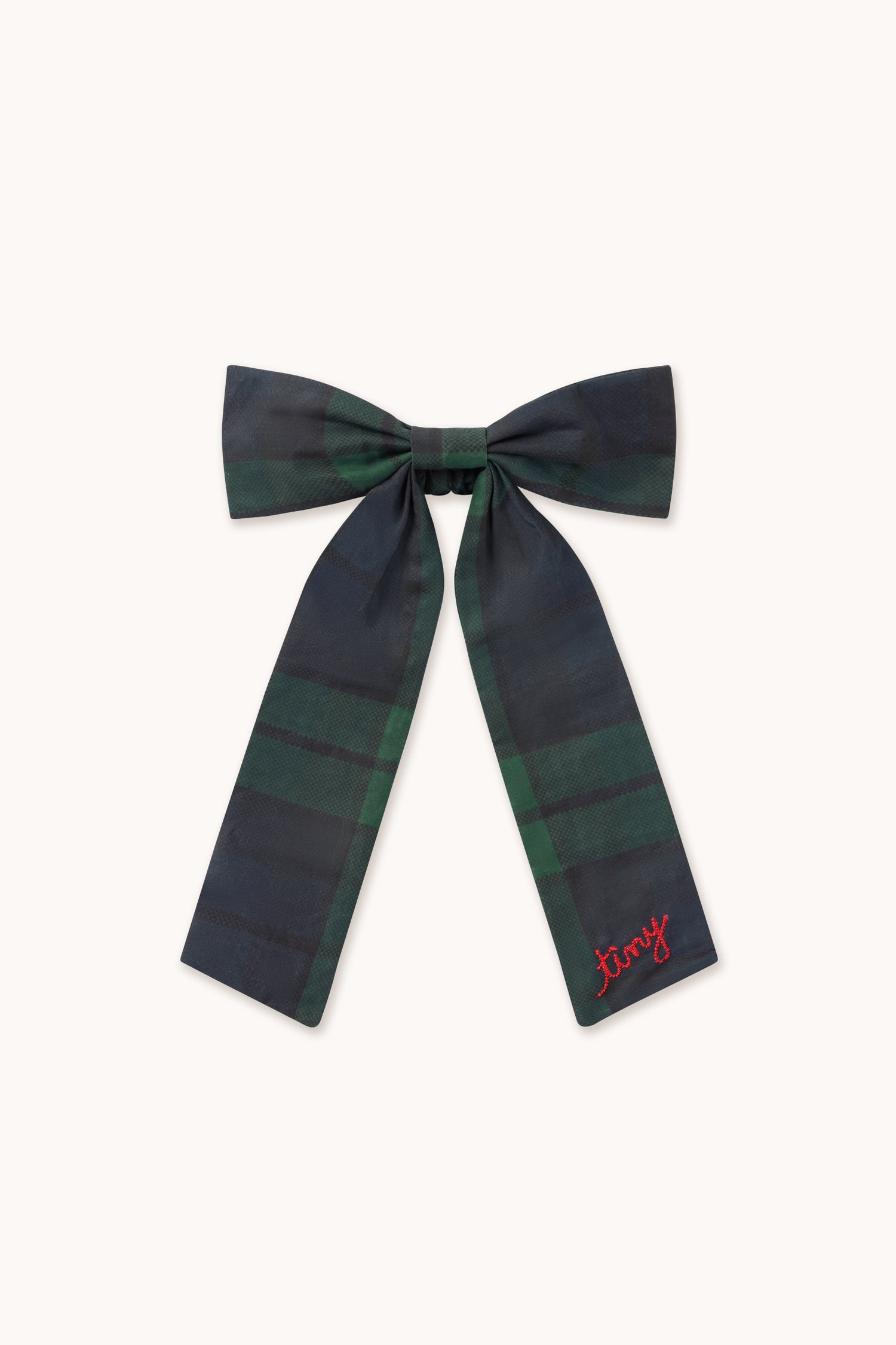 Tiny Cottons Check Scrunchies - Bottle Green