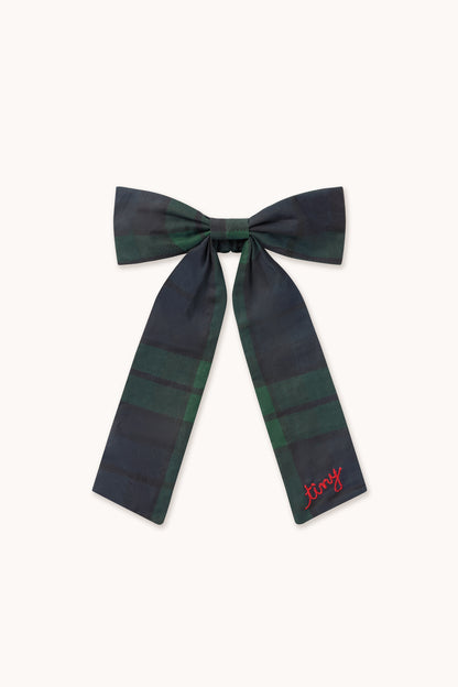 Tiny Cottons Check Scrunchies - Bottle Green