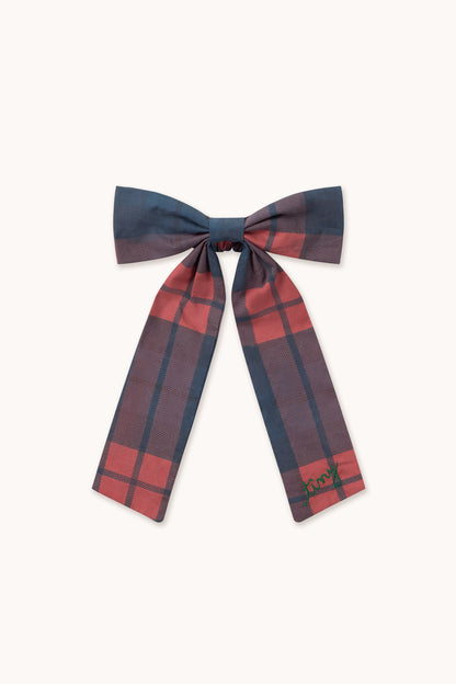 Tiny Cottons Check Scrunchies - Dark Red