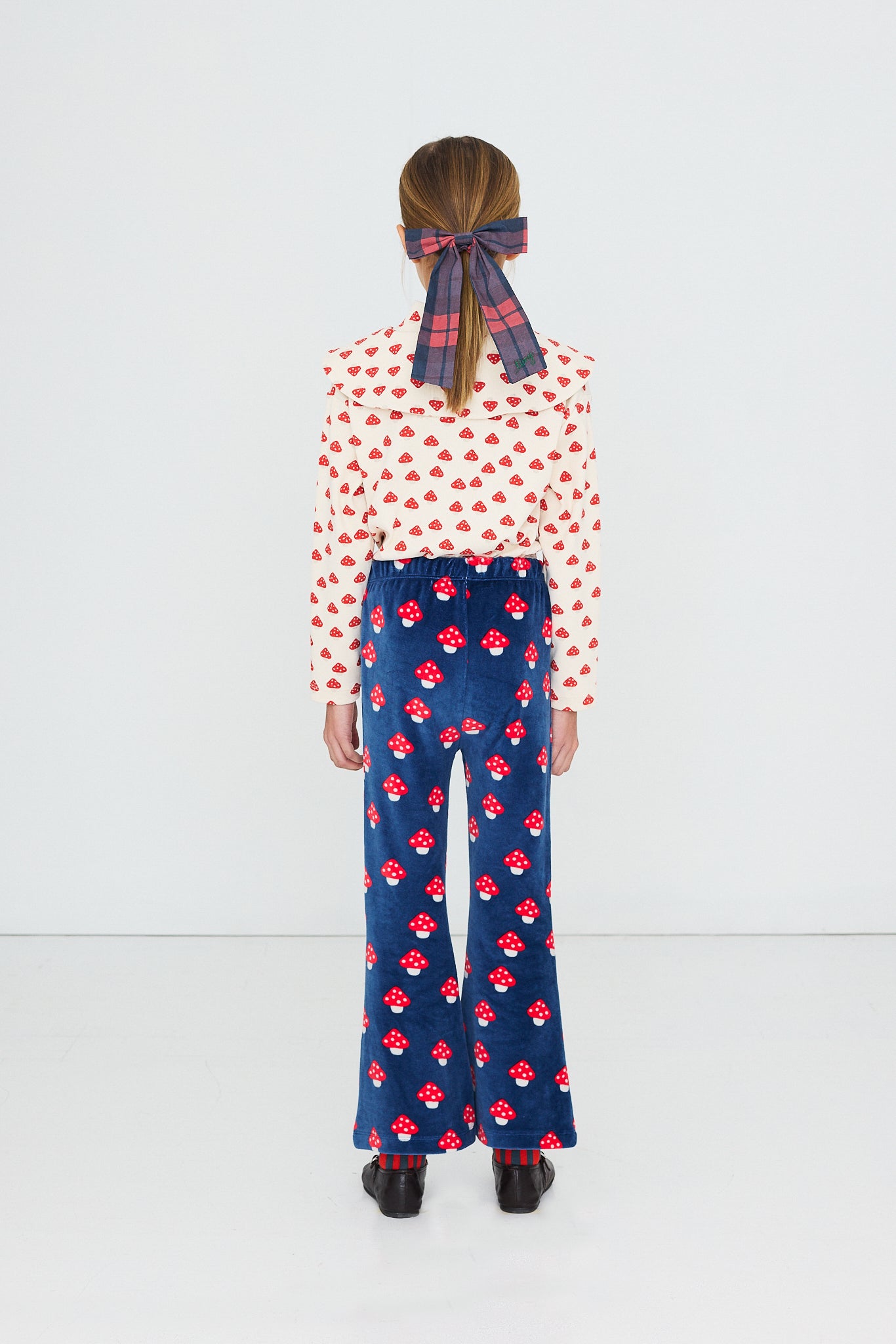 Tiny Cottons Check Scrunchies - Dark Red