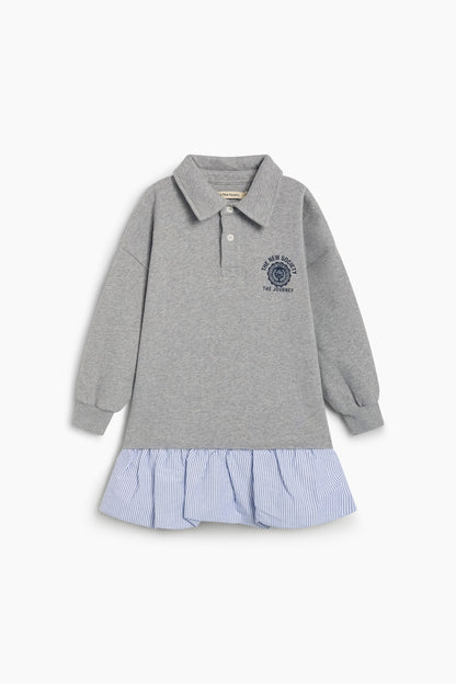 The New Society Ash Dress - Mid Grey Melange