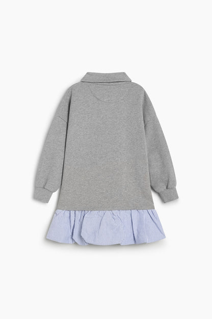The New Society Ash Dress - Mid Grey Melange