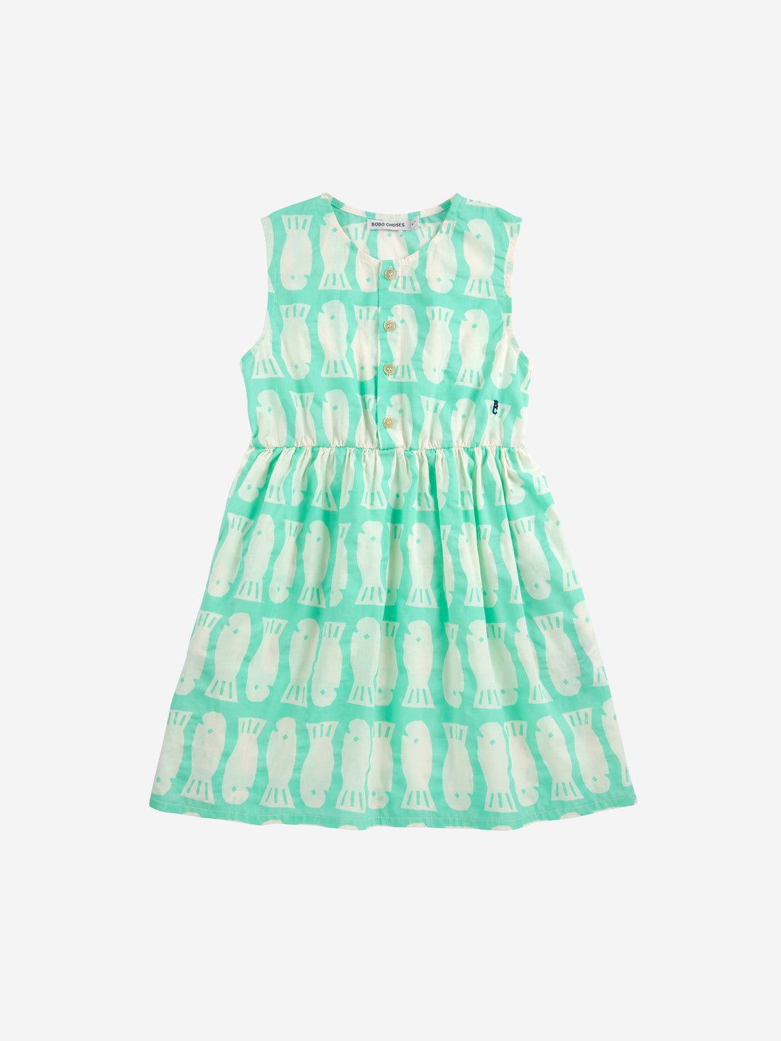 Bobo Choses Lucky Fish All Over Sleeveless Dress - Light Green