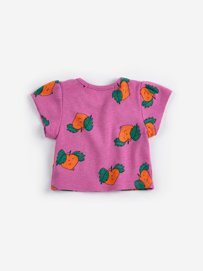 Bobo Choses Baby Tangerine All Over T-shirt - Fuchsia