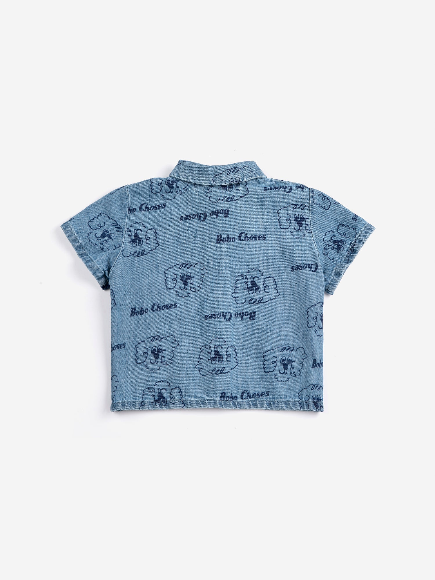 Bobo Choses Baby Pickles The Dog All Over Denim Shirt - Light Blue