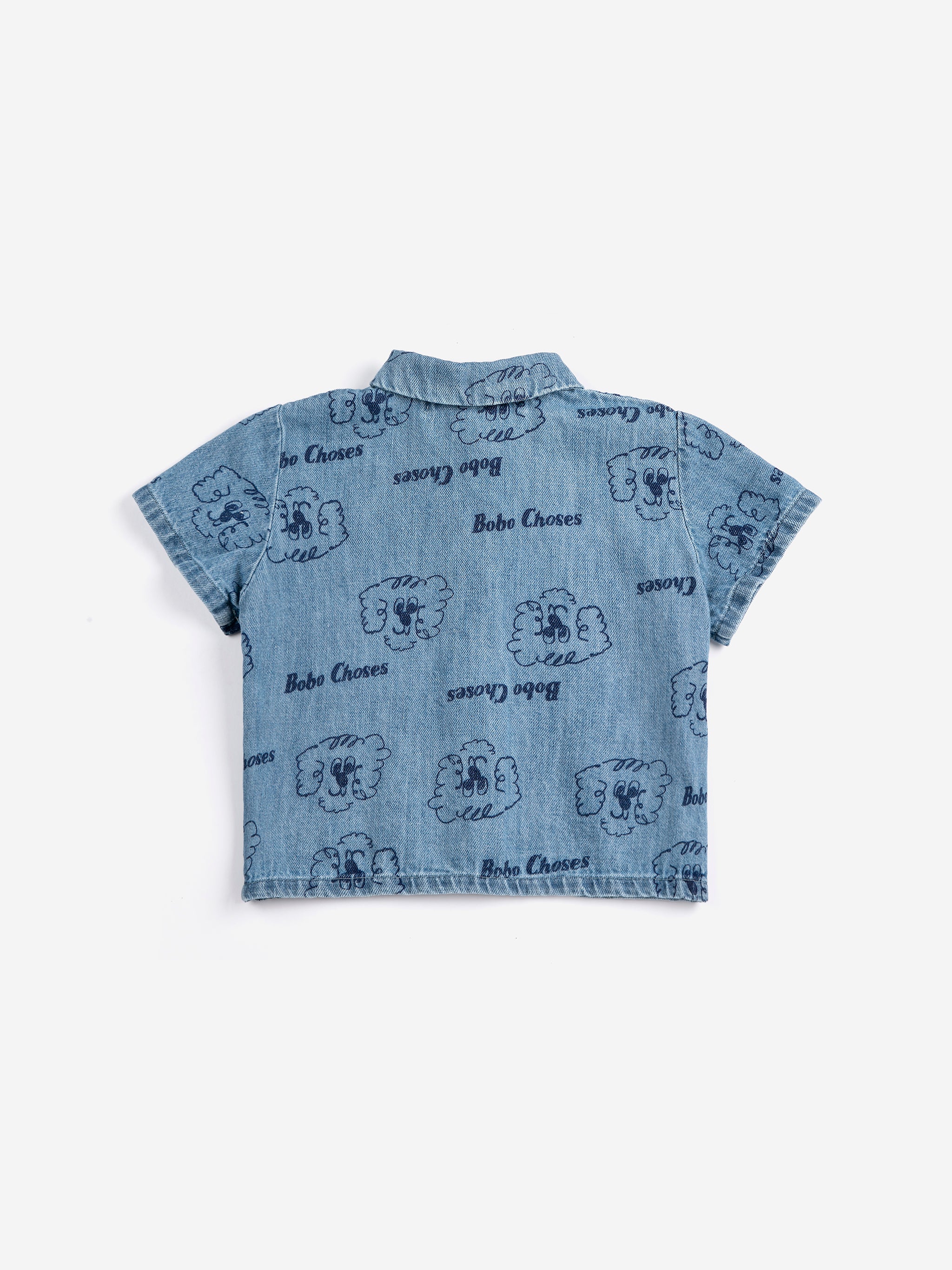 Bobo Choses Baby Pickles The Dog All Over Denim Shirt - Light Blue