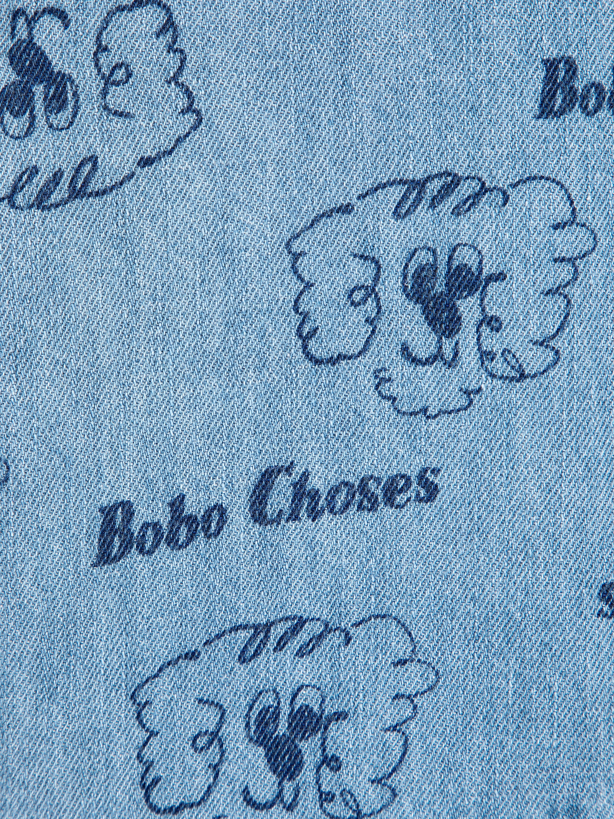 Bobo Choses Baby Pickles The Dog All Over Denim Shirt - Light Blue