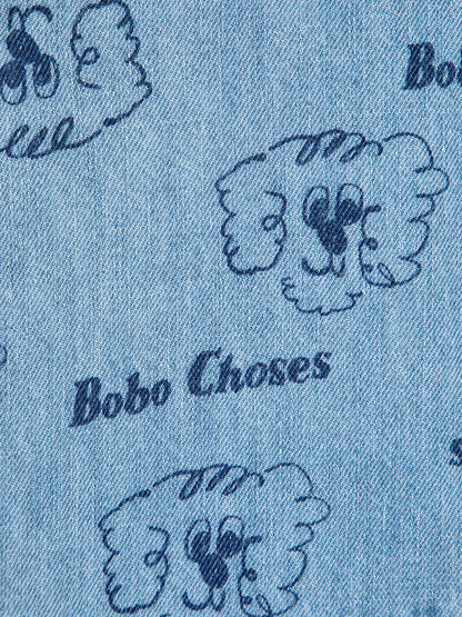 Bobo Choses Baby Pickles The Dog All Over Denim Shirt - Light Blue