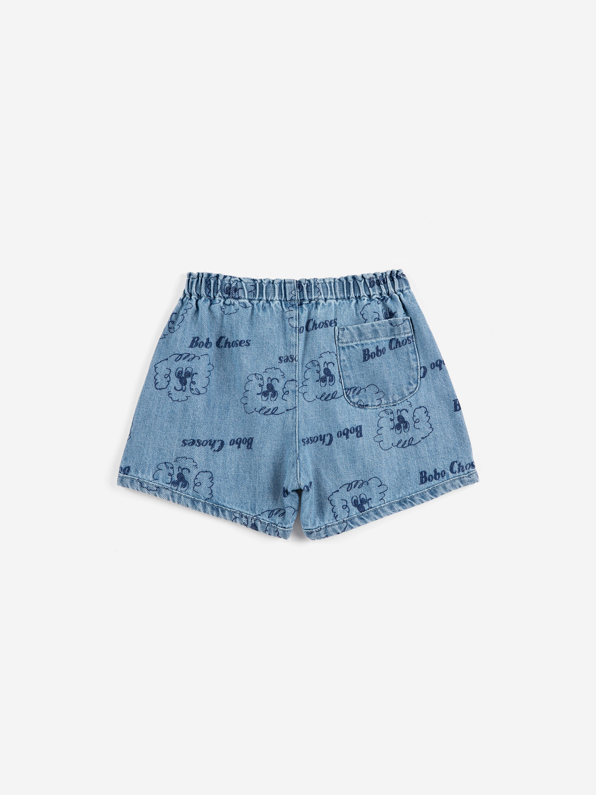 Bobo Choses Baby Pickles The Dog All Over Denim Short - Prussian Blue