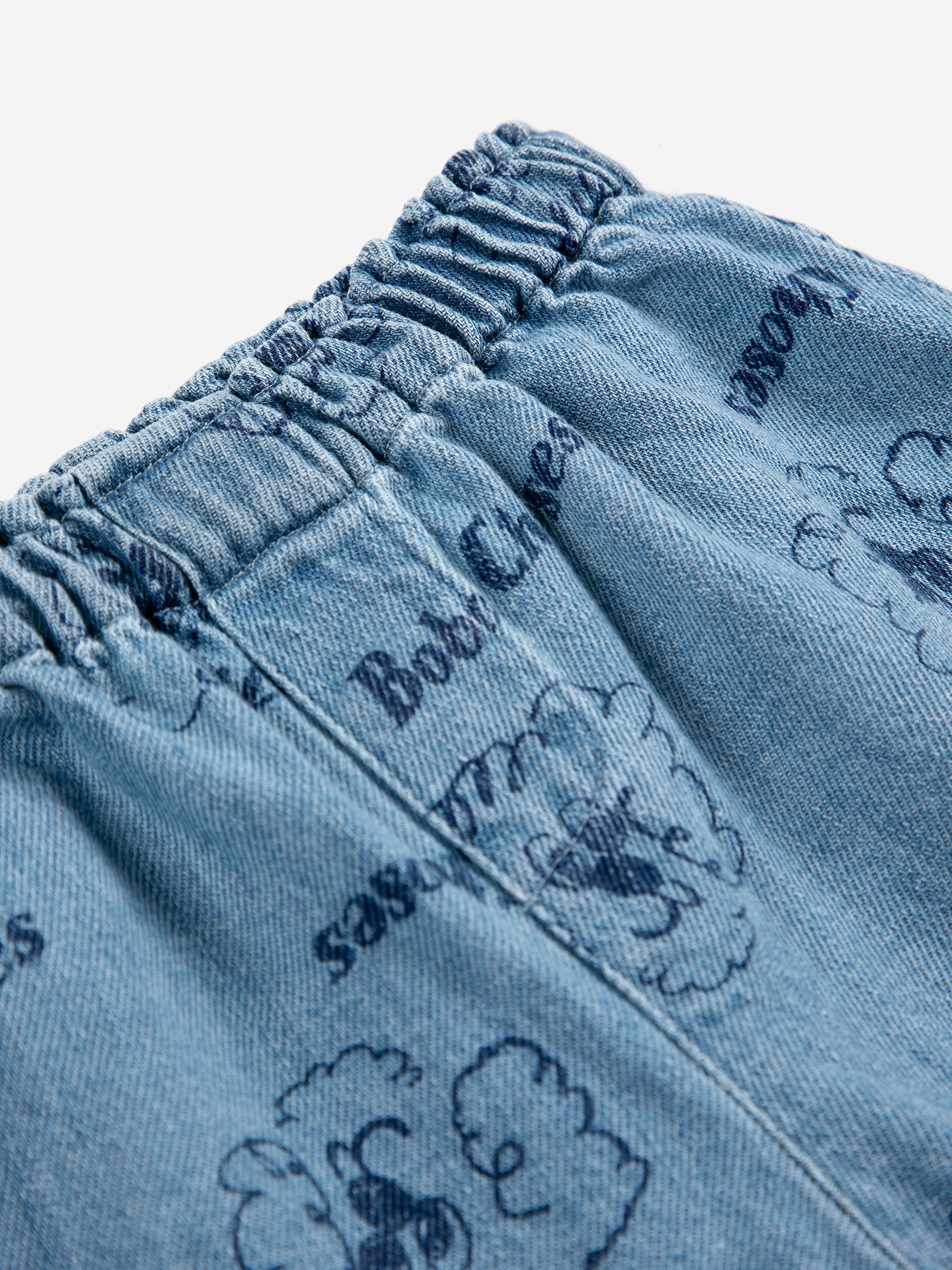 Bobo Choses Baby Pickles The Dog All Over Denim Short - Prussian Blue