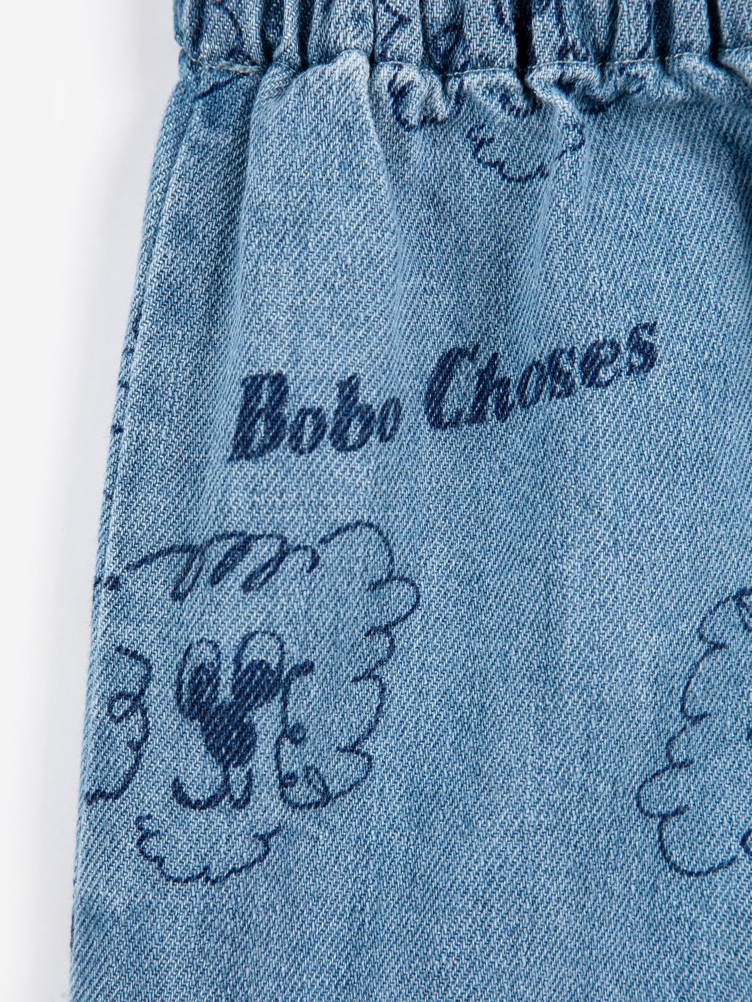 Bobo Choses Baby Pickles The Dog All Over Denim Short - Prussian Blue