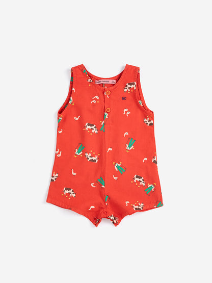 Bobo Choses Baby Farm Adventure All Over Playsuit - Red