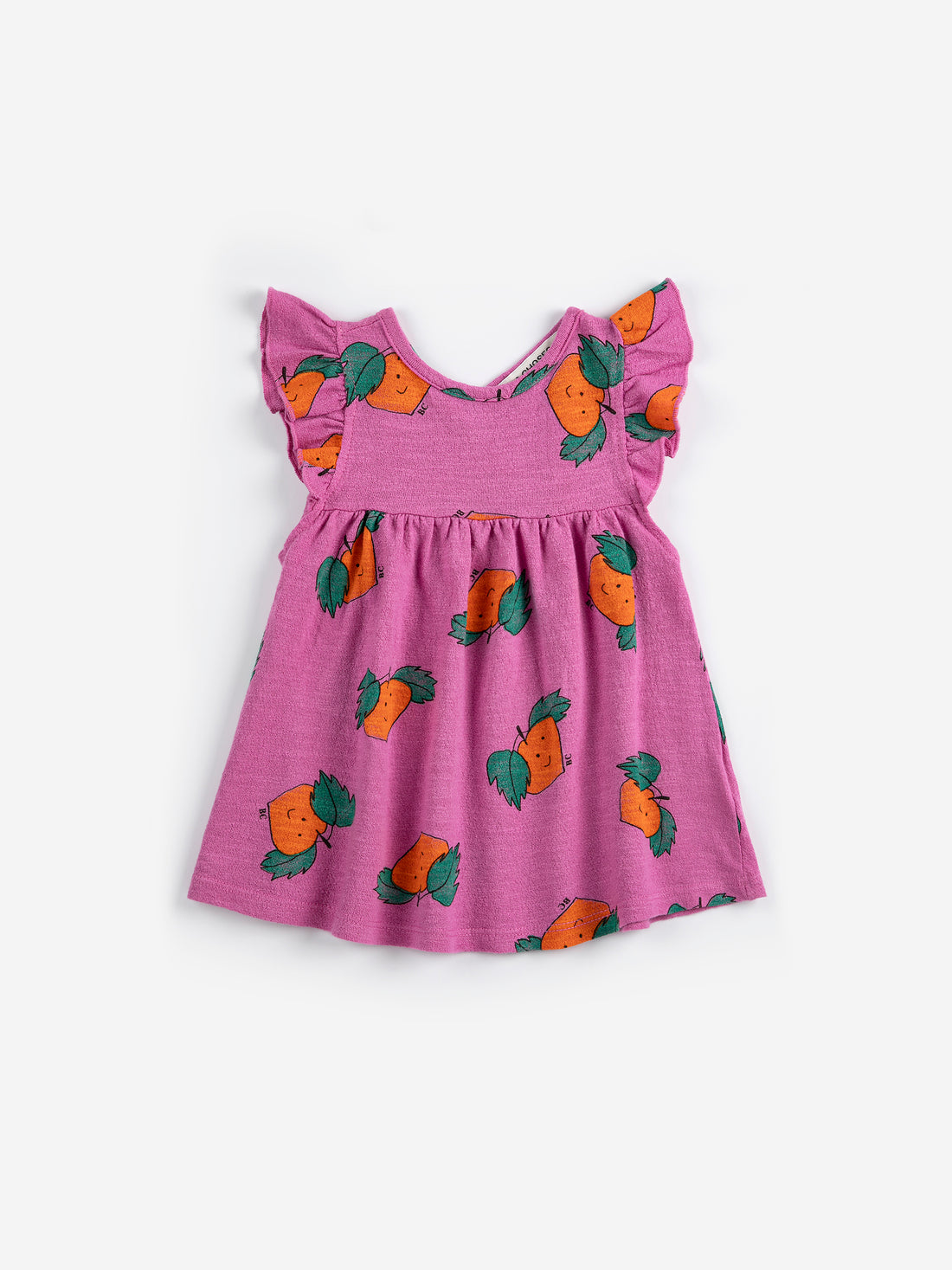 Bobo Choses Baby Tangerine All Over Ruffled Dress - Fuchsia