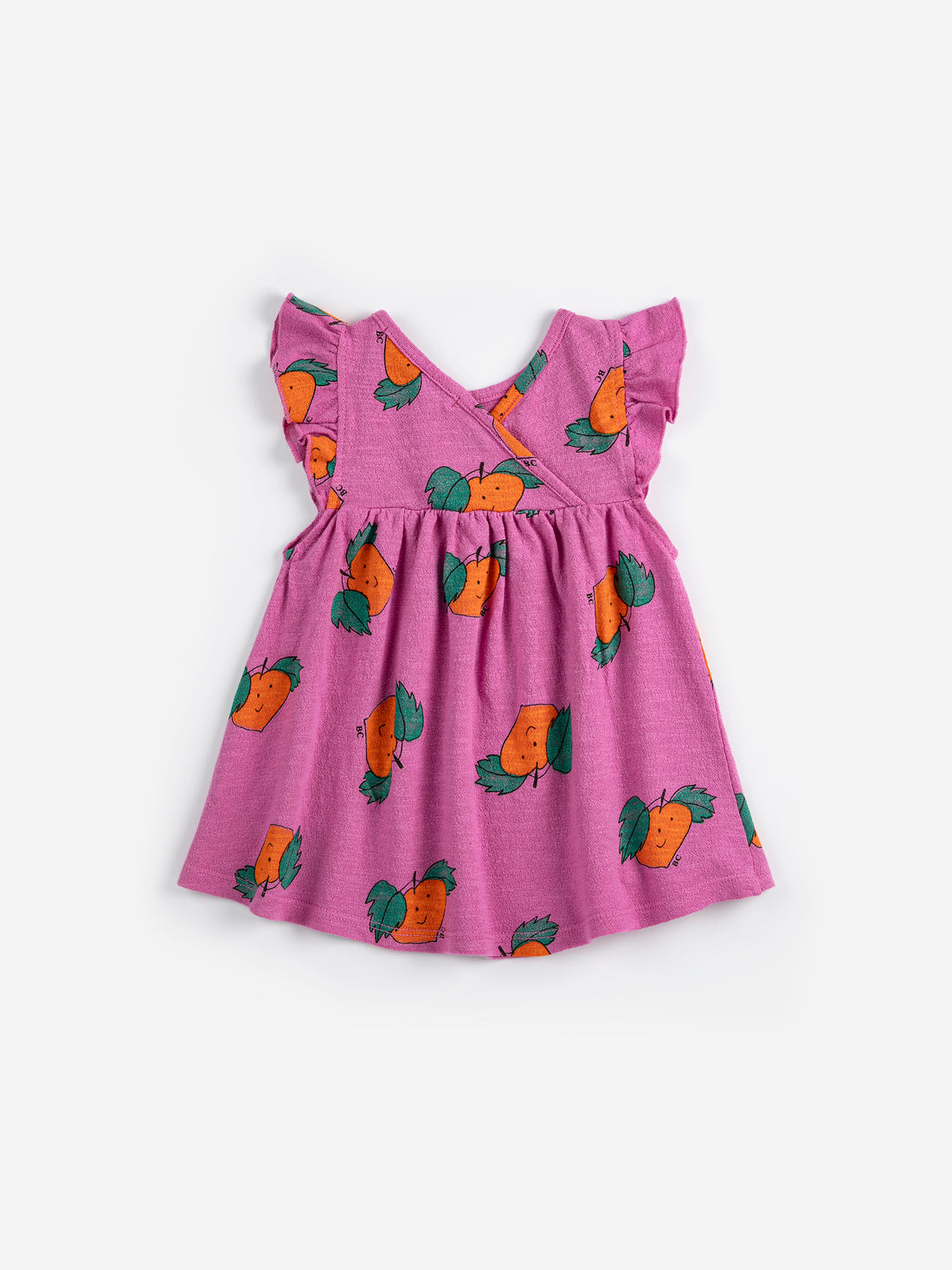 Bobo Choses Baby Tangerine All Over Ruffled Dress - Fuchsia