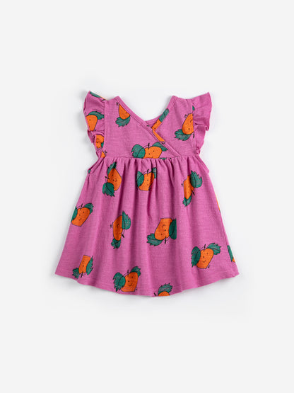 Bobo Choses Baby Tangerine All Over Ruffled Dress - Fuchsia