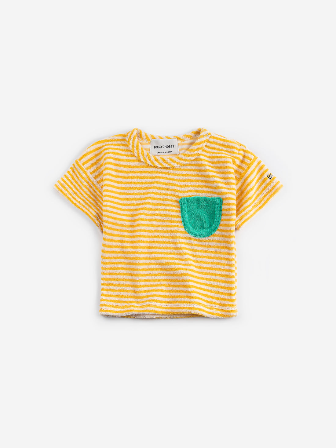 Bobo Choses Yellow Stripes Terry Cloth T-shirt