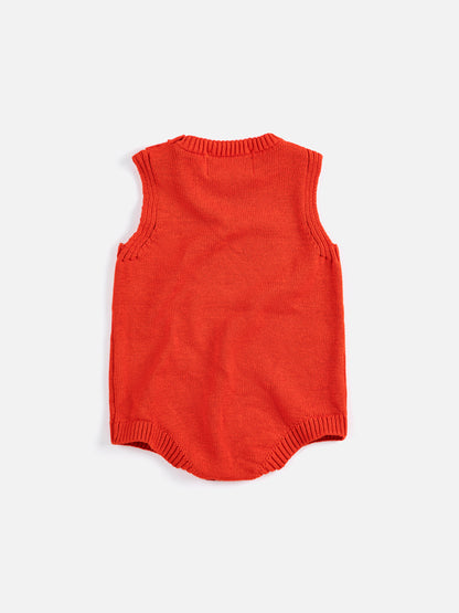Bobo Choses Pixel Strawberry Knitted Romper