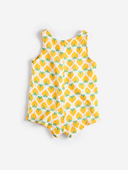 Bobo Choses Strawberry All Over Woven Playsuit