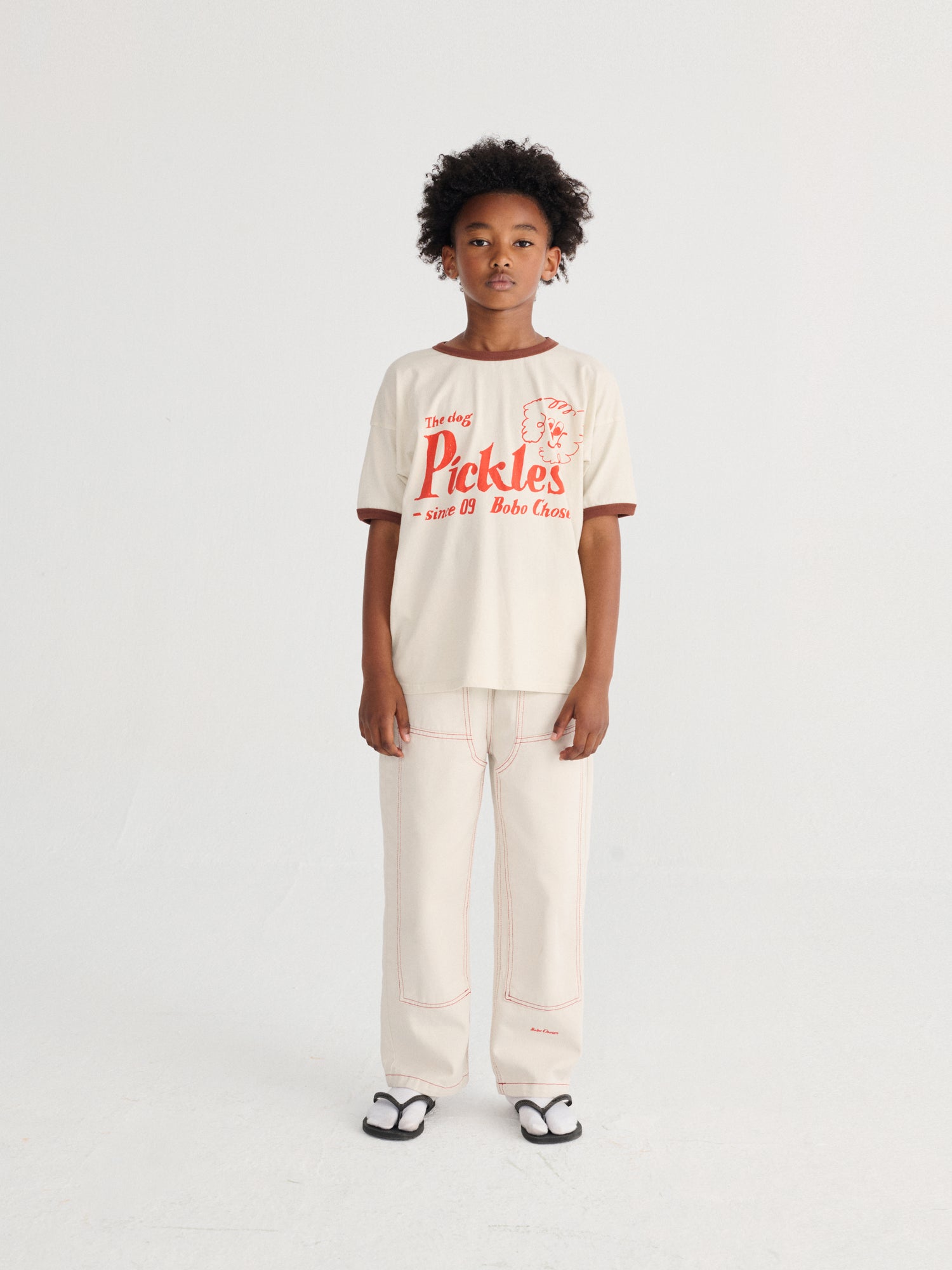 Bobo Choses Pickles The Dog T-shirt - Off White