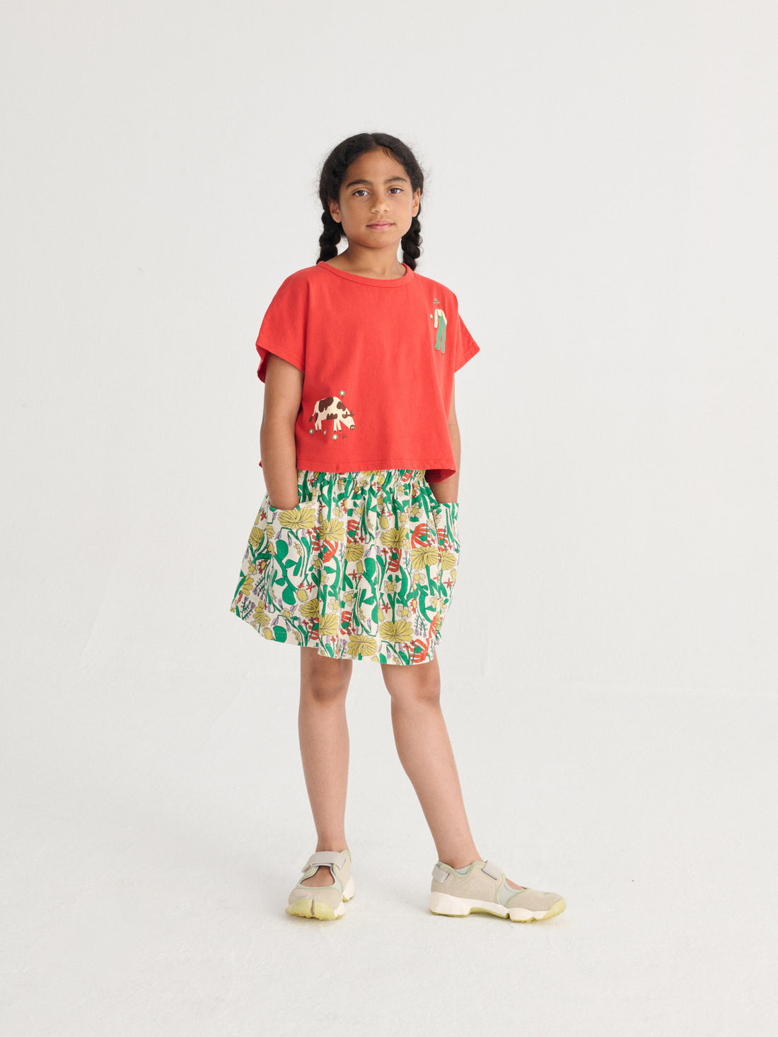 Bobo Choses Farm Adventure Cropped T-shirt - Red