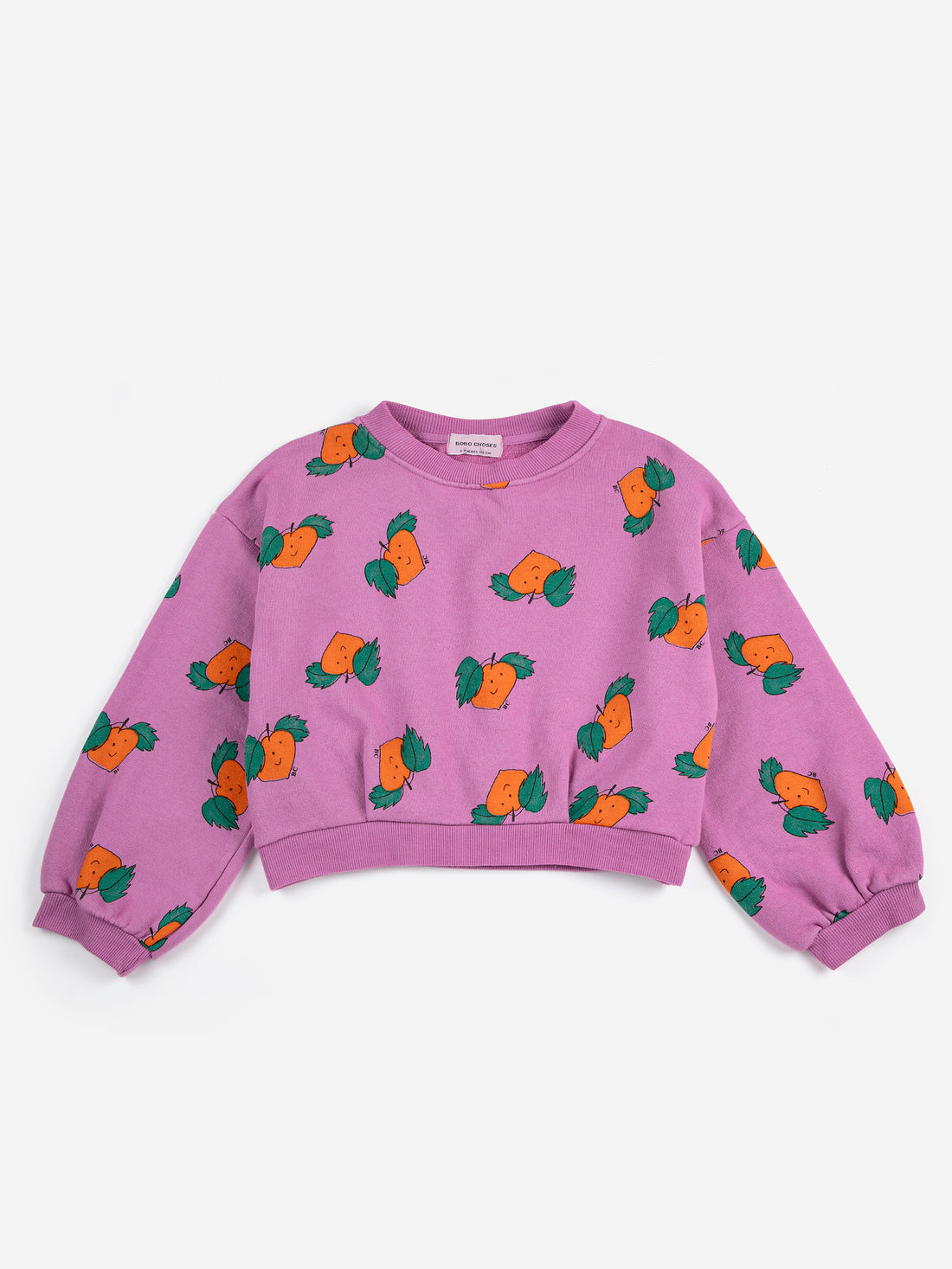 Bobo Choses Tangerine All Over Cropped Sweatshirt - Purple