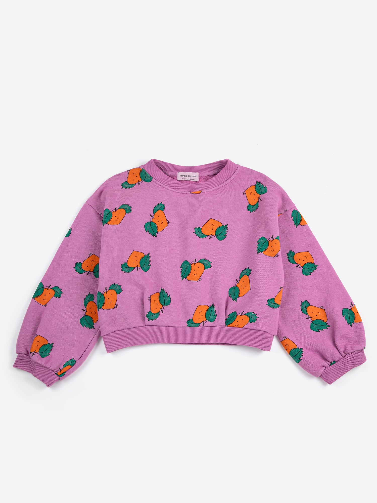 Bobo Choses Tangerine All Over Cropped Sweatshirt - Purple
