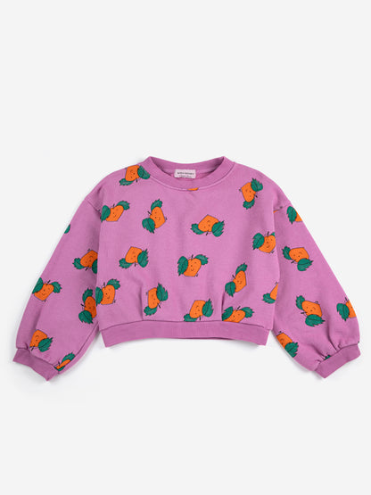 Bobo Choses Tangerine All Over Cropped Sweatshirt - Purple