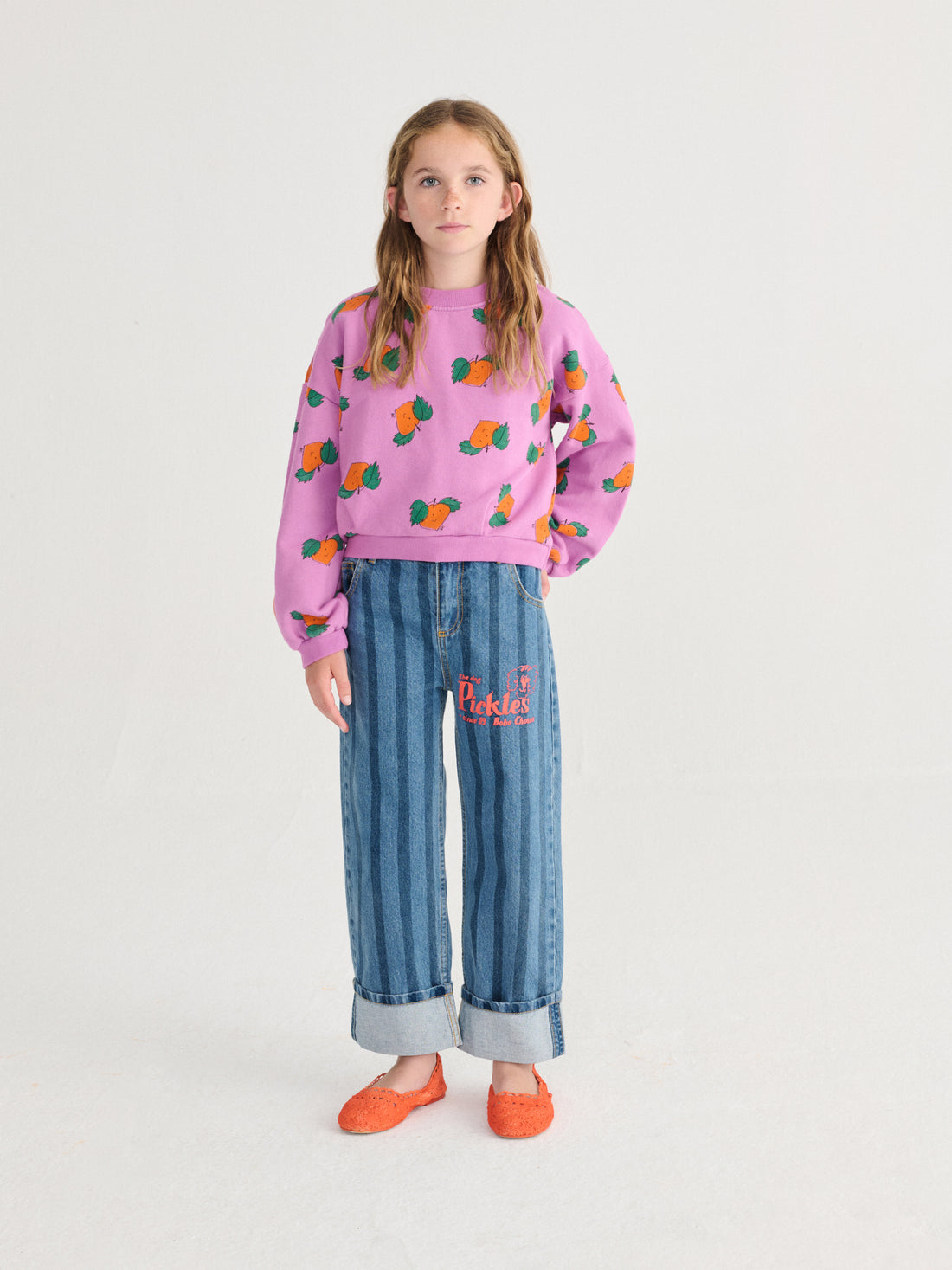 Bobo Choses Tangerine All Over Cropped Sweatshirt - Purple