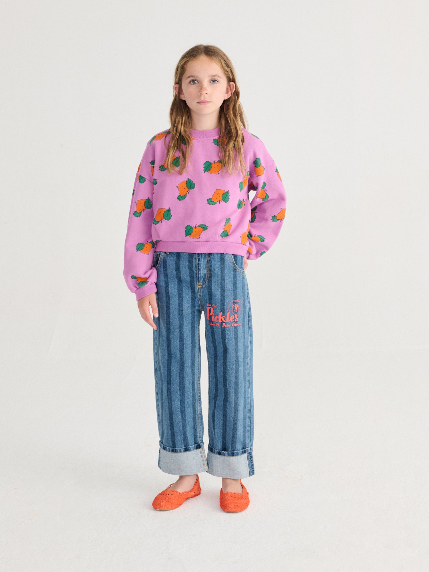 Bobo Choses Tangerine All Over Cropped Sweatshirt - Purple
