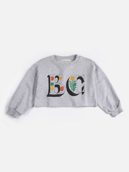 Bobo Choses Spring Letters Cropped Sweatshirt - Heather Grey