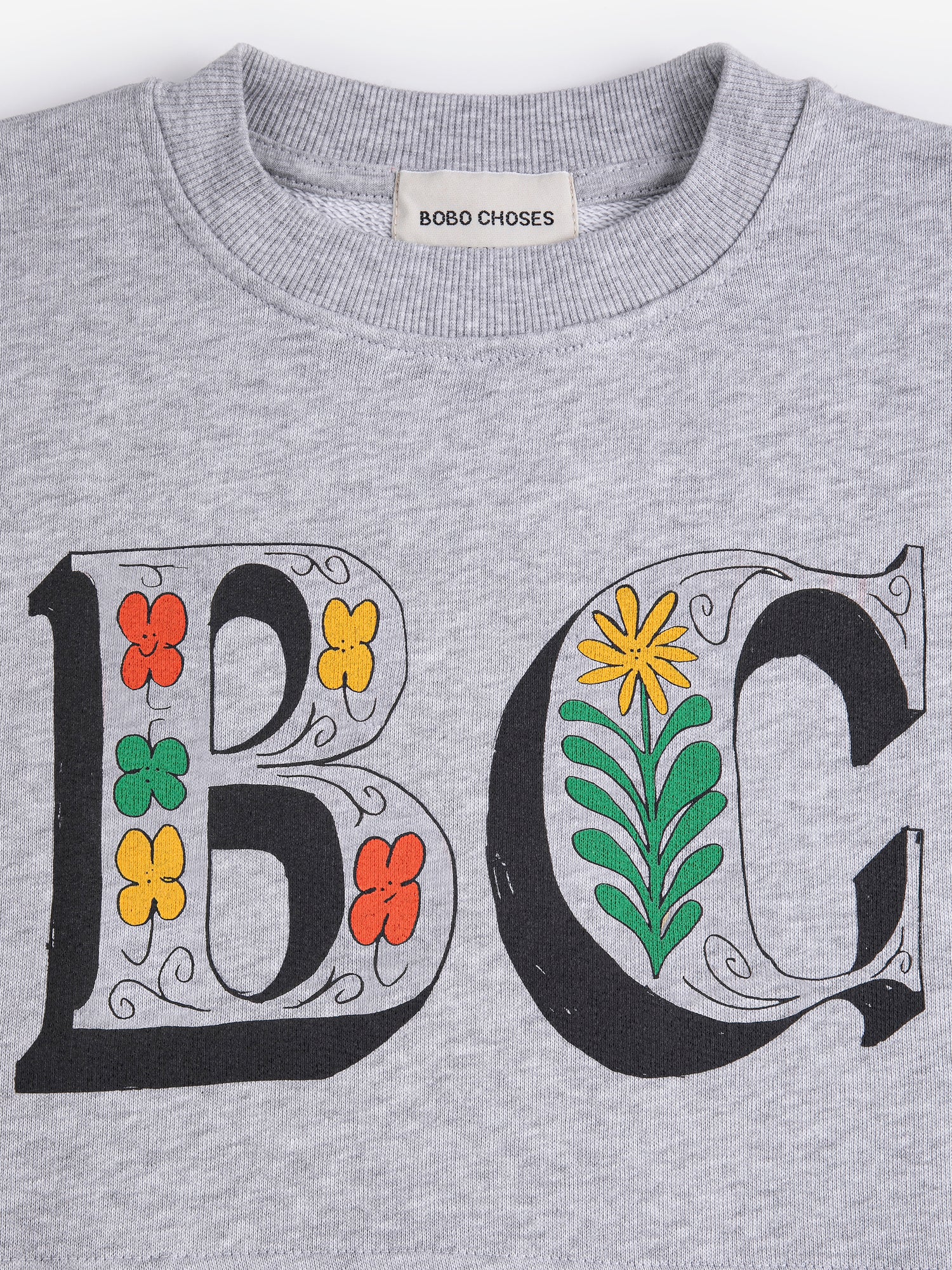 Bobo Choses Spring Letters Cropped Sweatshirt - Heather Grey
